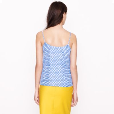 Silk ruffle cami in arrowhead ikat