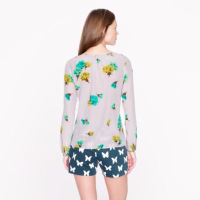 Collection silk top in tossed carnations