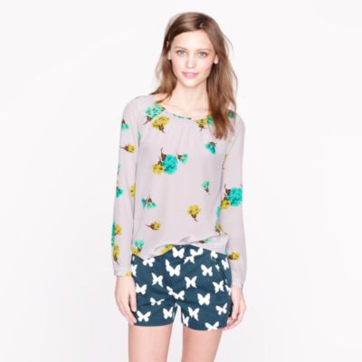 Collection silk top in tossed carnations