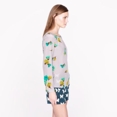 Collection silk top in tossed carnations