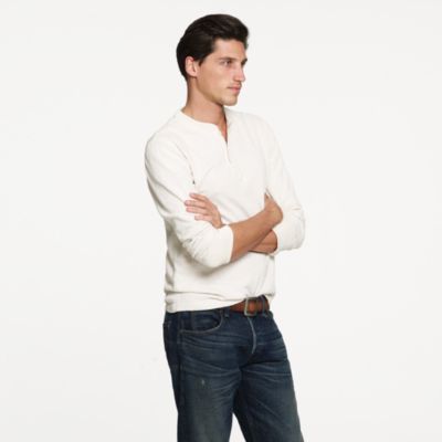 Wallace &amp; Barnes 16/20s heavyweight henley in slim fit