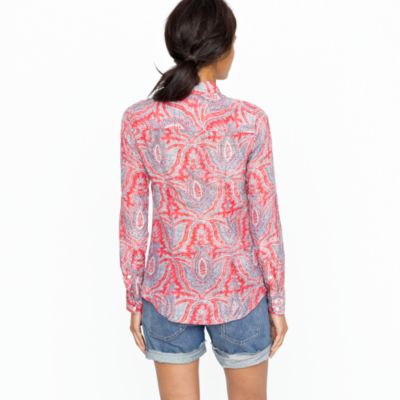 Cotton-silk perfect shirt in raj paisley
