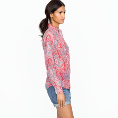 Cotton-silk perfect shirt in raj paisley