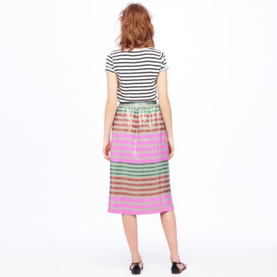 Collection Sequin-stripe midi skirt