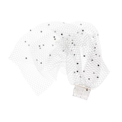 Rhinestone blusher veil