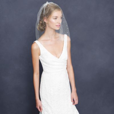 Rhinestone blusher veil