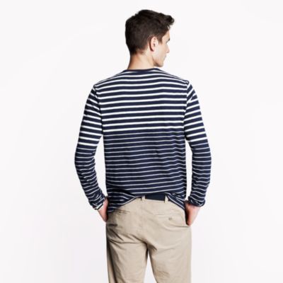 Long-sleeve heavyweight tee in variegated stripe
