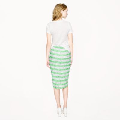 Collection pencil skirt in swirled sequin stripe