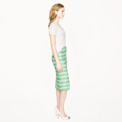 Collection pencil skirt in swirled sequin stripe