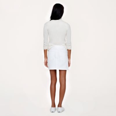 White denim mini