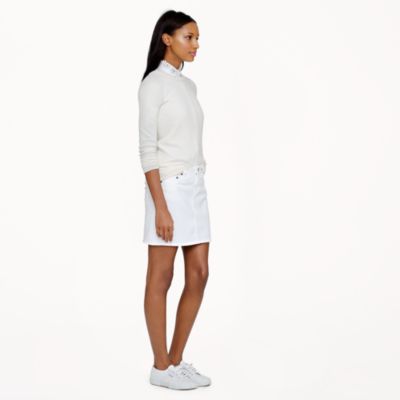 White denim mini