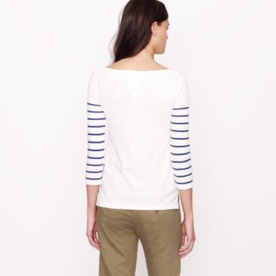 Ribbon-stripe boatneck tee