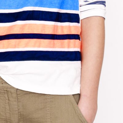Ribbon-stripe boatneck tee