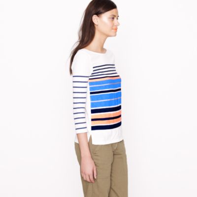 Ribbon-stripe boatneck tee
