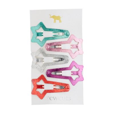 Girls' glitter star hair clips
