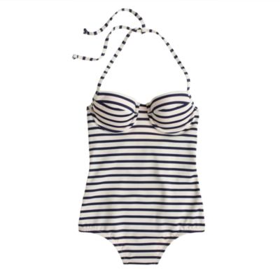 D-cup double-stripe underwire halter tank