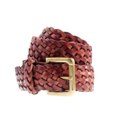 Braided leather gent's belt