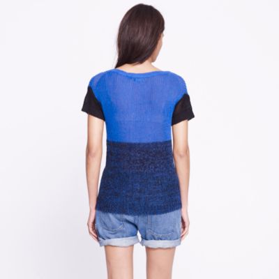 Linen colorblock sweater