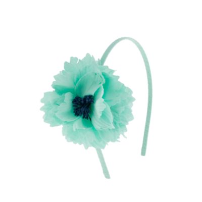 Girls' pleated cotton flower headband