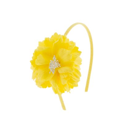 Girls' pleated cotton flower headband