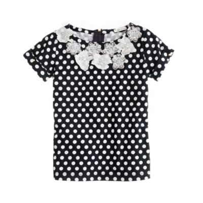 Girls' bejeweled daisy necklace tee