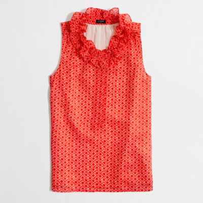 Factory printed ruffle-collar cami