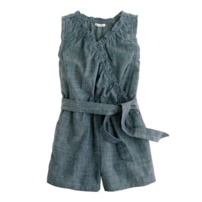 Girls' chambray romper
