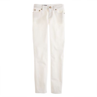 Cropped matchstick jean in white denim
