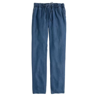 Lightweight washed chambray pant