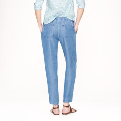 Lightweight washed chambray pant
