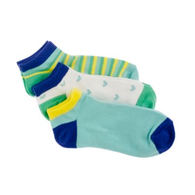 Girls' ankle socks three-pack: solid, stripe, heart