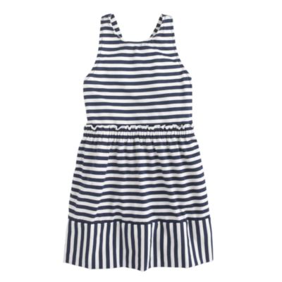 Girls' mixed stripe knit sundress