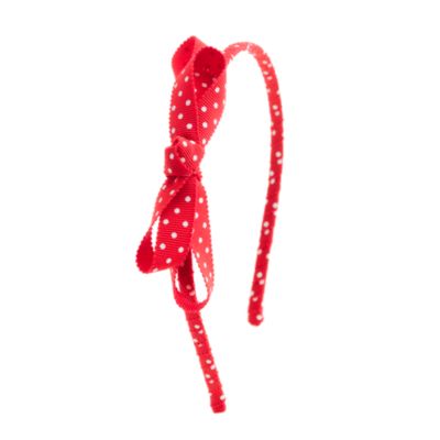 Girls' polka-dot bow headband