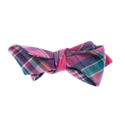 Indian cotton bow tie in Bermuda plaid