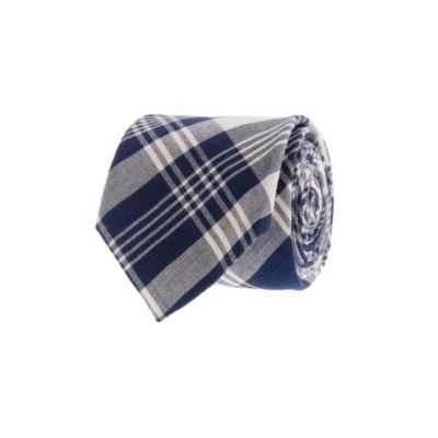 Indian cotton tie in fleet plaid