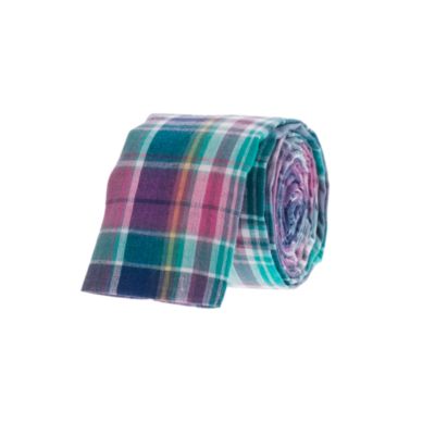 Indian cotton tie in Bermuda plaid