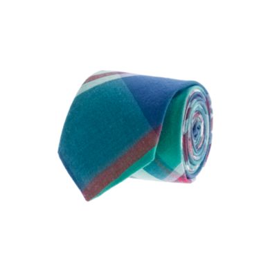 Indian cotton tie in park plaid