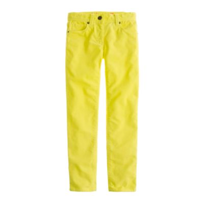 Girls' garment-dyed stretch toothpick cord