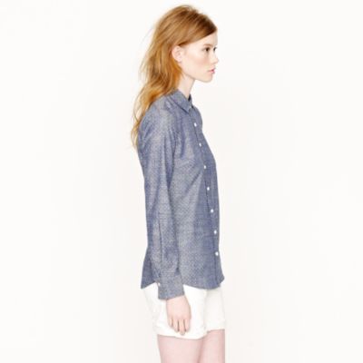 Perfect shirt in chambray polka dot