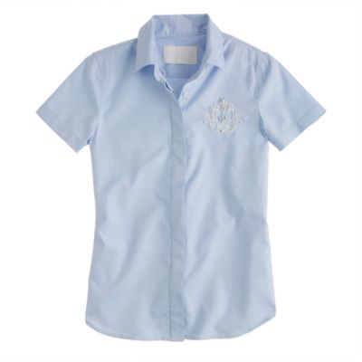 Collection beaded crest shirt