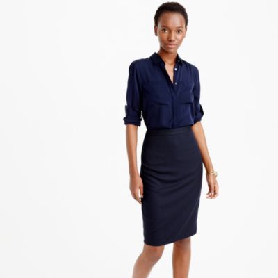 Pencil skirt in pinstripe Super 120s