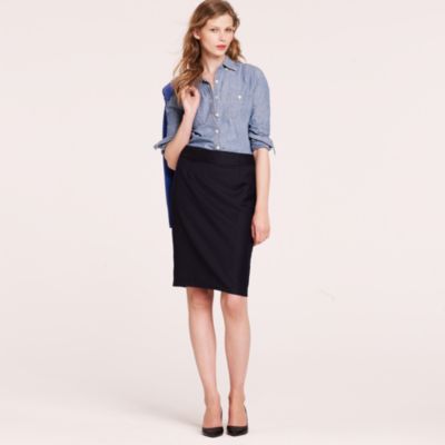 Pencil skirt in pinstripe Super 120s