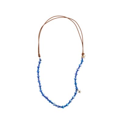 Girls' leather and crystal necklace