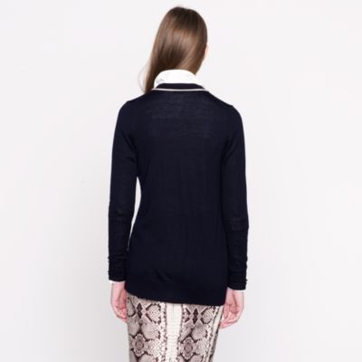 Tipped merino cardigan