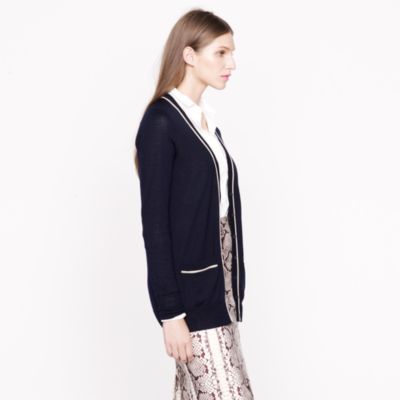 Tipped merino cardigan