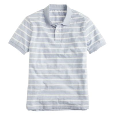 Slub jersey polo in faded peri stripe