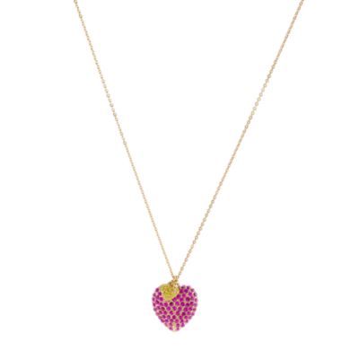 Girls' pav&eacute; double heart necklace