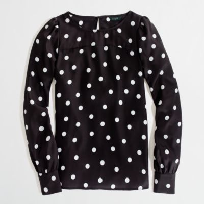 Factory printed boatneck blouse
