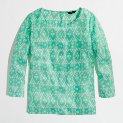 Factory printed scoopneck blouse