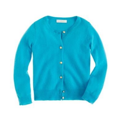 Girls' cashmere star-button cardigan